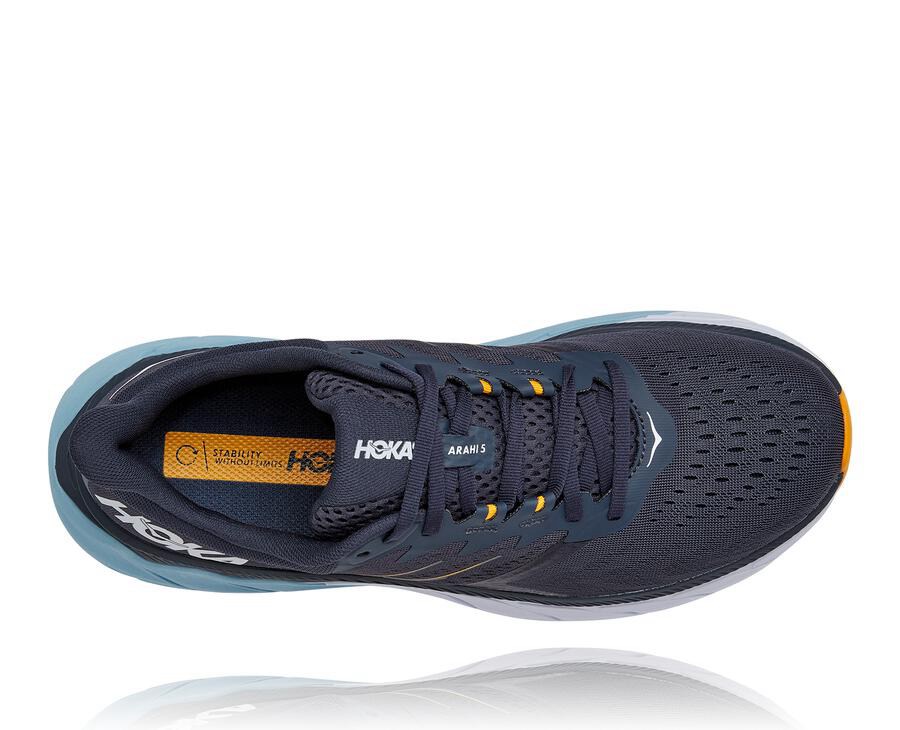 Hoka One One Mens Walking Shoes - Arahi 5 - Navy - WXGQ51479